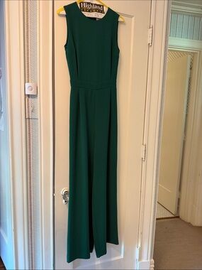 Sezane Sleeveless Emerald Green Jumpsuit